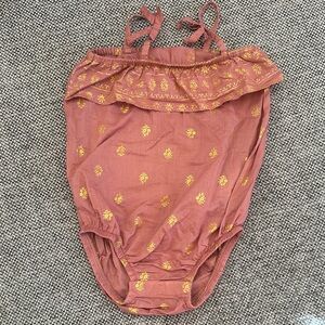12M Adorable Gold and Light Brown Kids One Piece